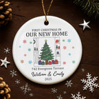 First Christmas In Our New Home With Christmas Tree And Gifts