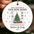 First Christmas In Our New Home With Christmas Tree And Gifts