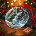 Celebrate The Holiday Spirit With Snowman And Christmas Tree