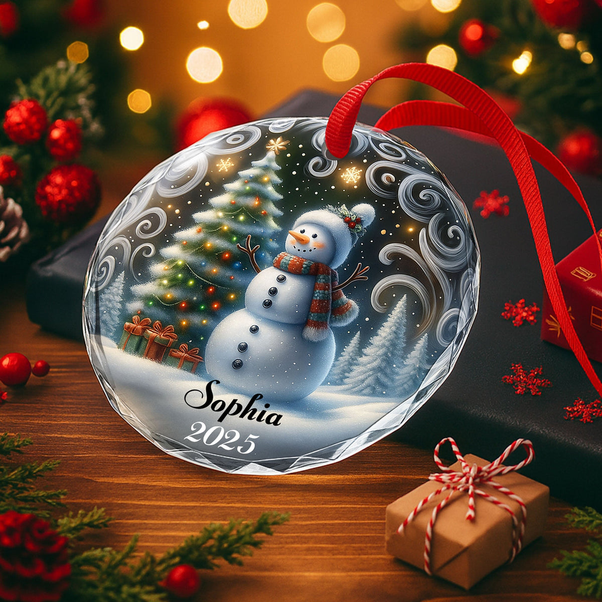 Celebrate The Holiday Spirit With Snowman And Christmas Tree