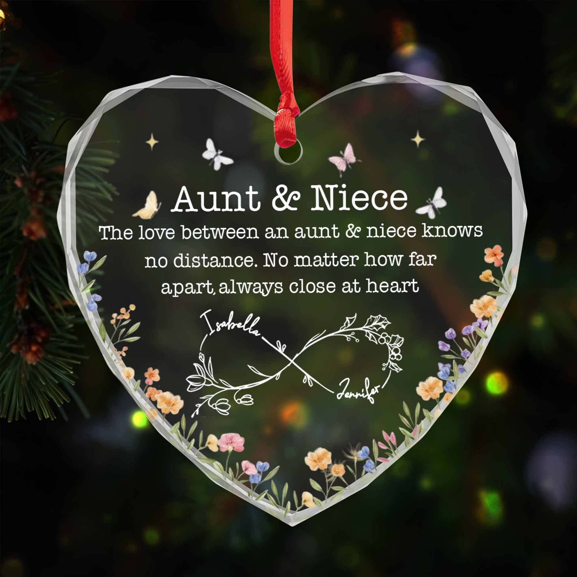 Love Between Aunt & Niece, Flowers And Butterflies Ornament