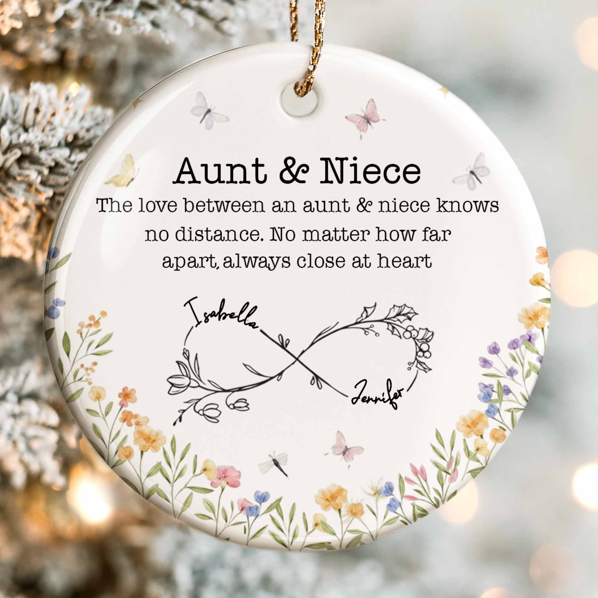 The Love Between An Aunt & Niece, Flowers And Butterflies