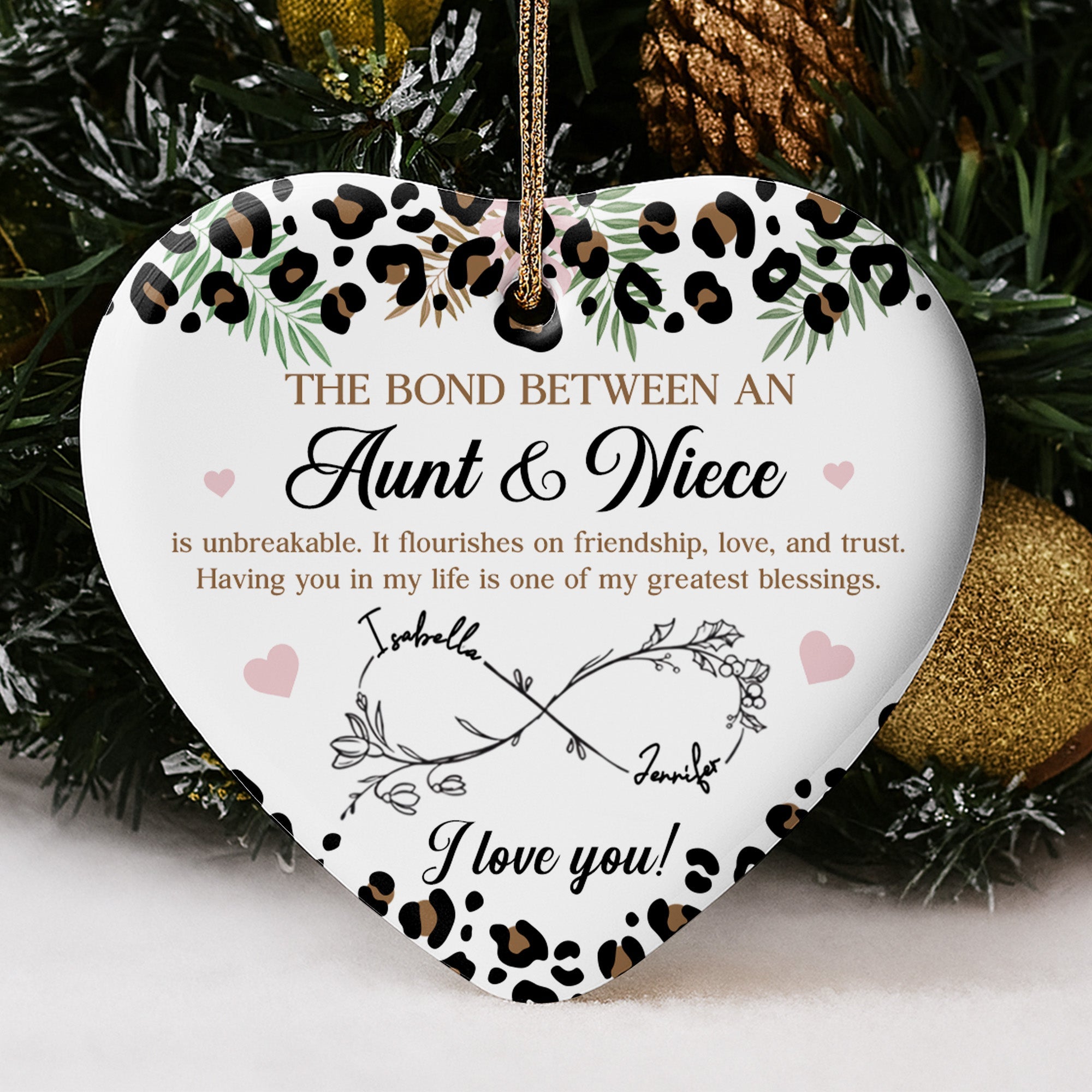 The Bond Between An Aunt & Niece, Hearts, Floral Design