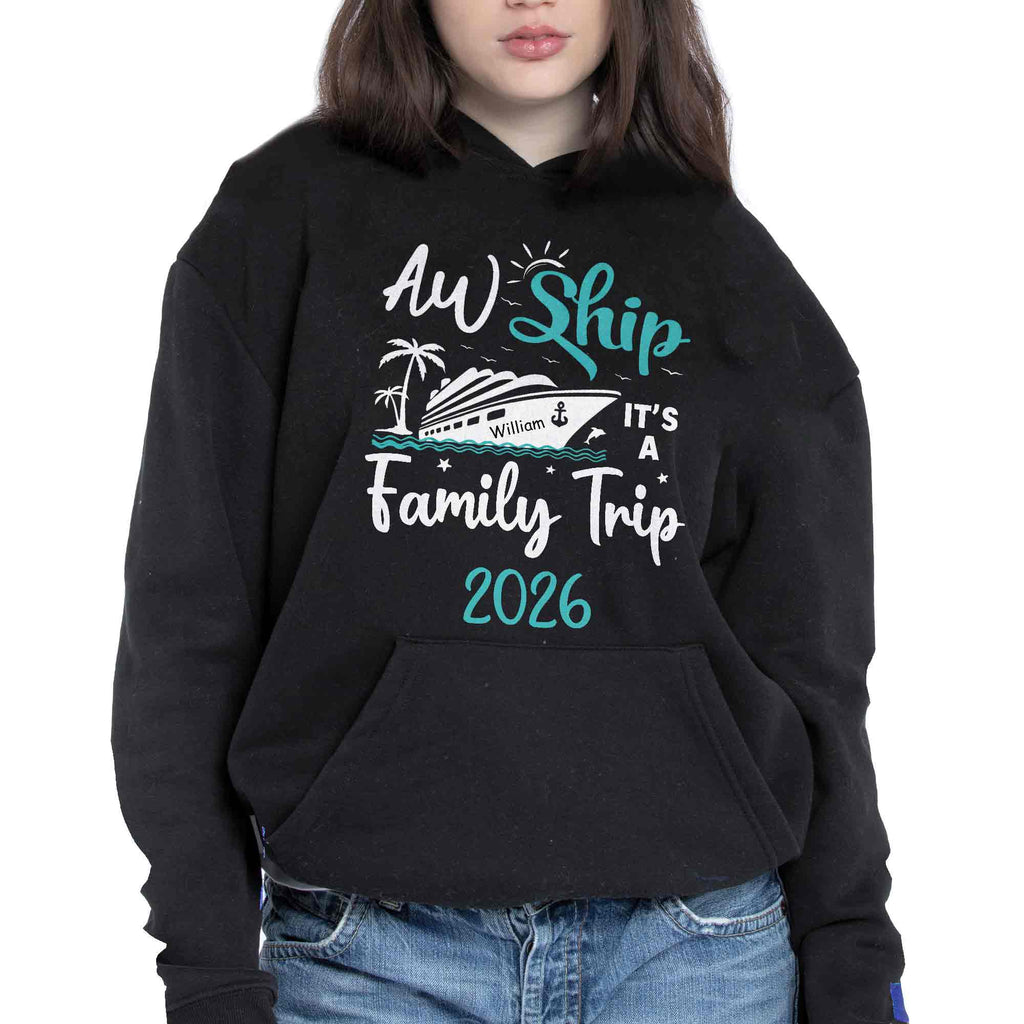 Aw Ship It's A Family Trip With Ship And Palm Tree