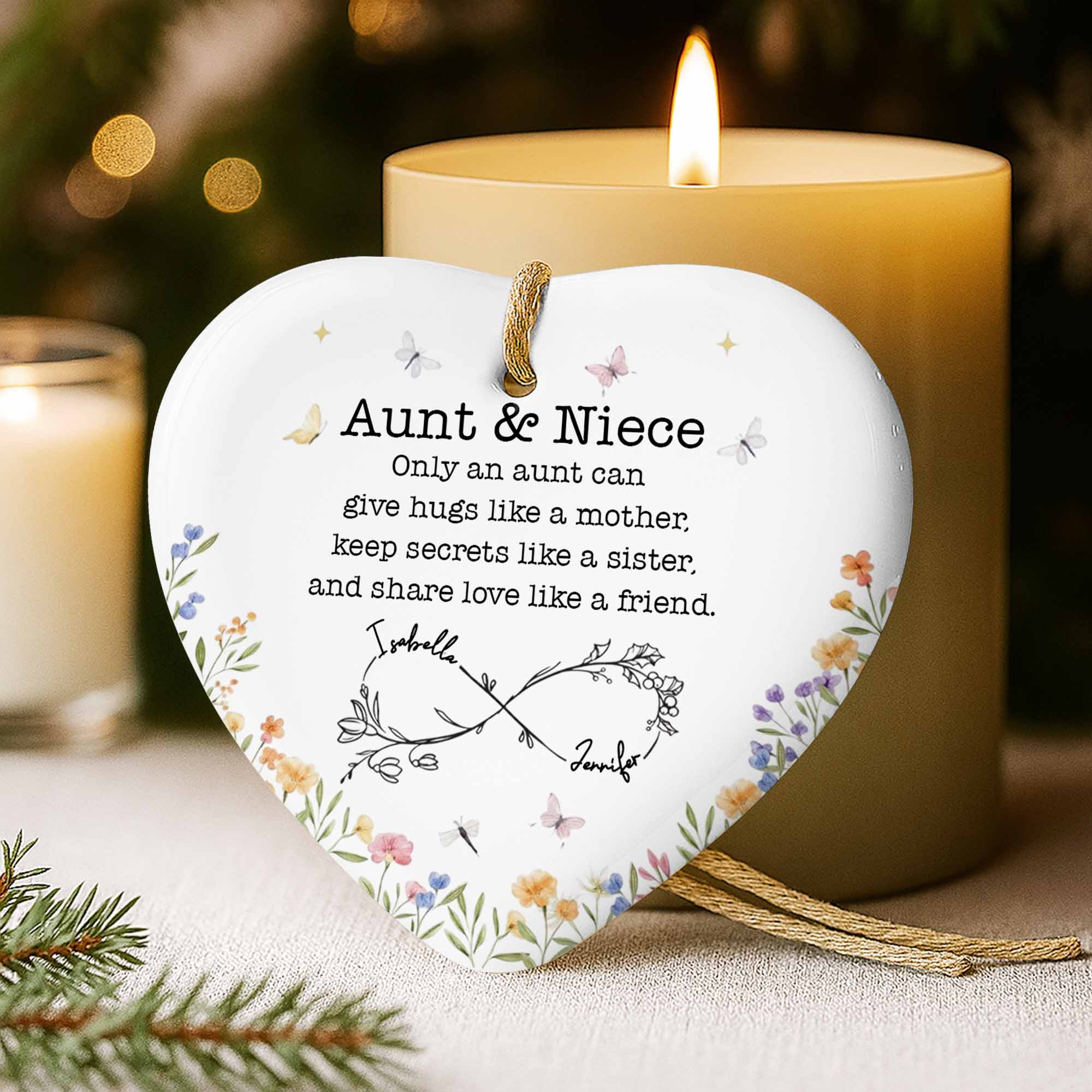 Aunt & Niece Sharing Love Like A Friend With Flowers And Butterflies