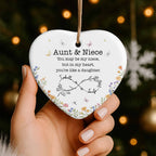 Aunt & Niece Like A Daughter, Heart & Flowers Design