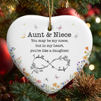 Aunt & Niece Like A Daughter, Heart & Flowers Design