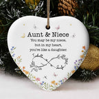 Aunt & Niece Like A Daughter, Heart & Flowers Design