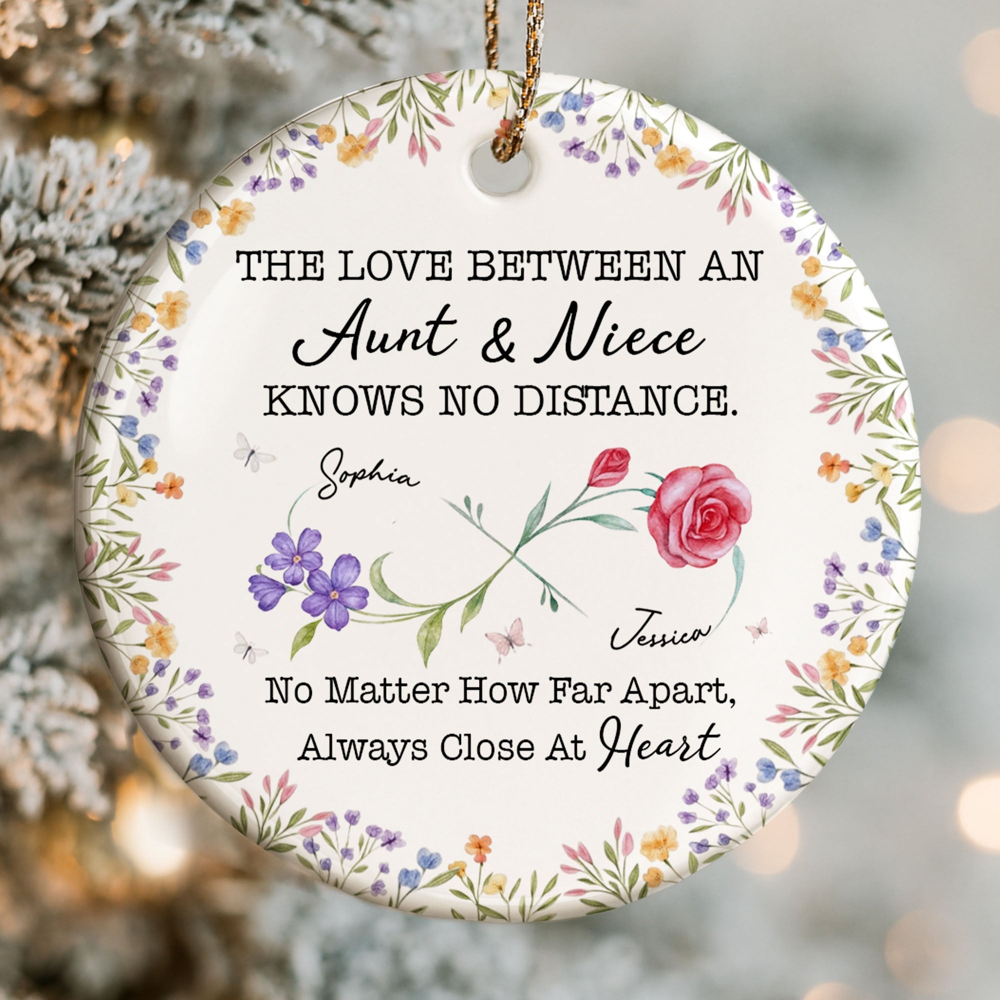 The Love Between An Aunt And Niece, Flowers And Butterfly
