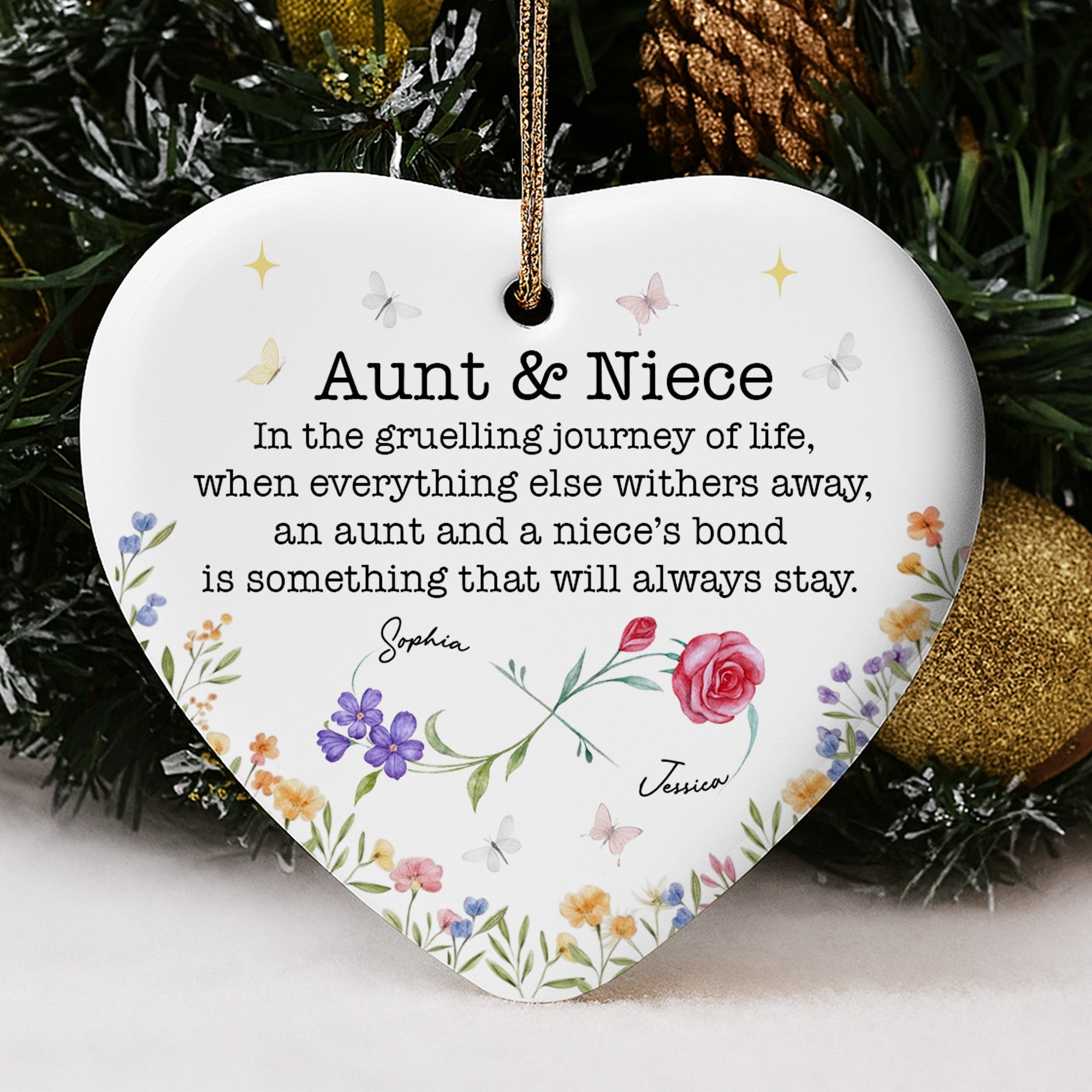 Aunt And Niece, Lifelong Bond With Roses And Butterflies