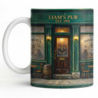 Our Pub Featuring Green Irish Pub Storefront With Barrel And Chairs