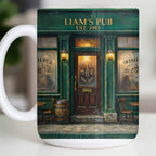 Our Pub Featuring Green Irish Pub Storefront With Barrel And Chairs