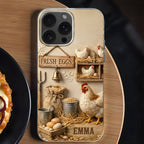 Fresh Eggs With Chickens And Farm Tools Design - Personalized Clear Phone Case - FARM020_PHC