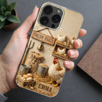 Fresh Eggs With Chickens And Farm Tools Design - Personalized Clear Phone Case - FARM020_PHC