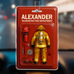 Custom Firefighter Themed Acrylic Ornament With Fire Department Equipment