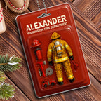 Custom Firefighter Themed Acrylic Ornament With Fire Department Equipment