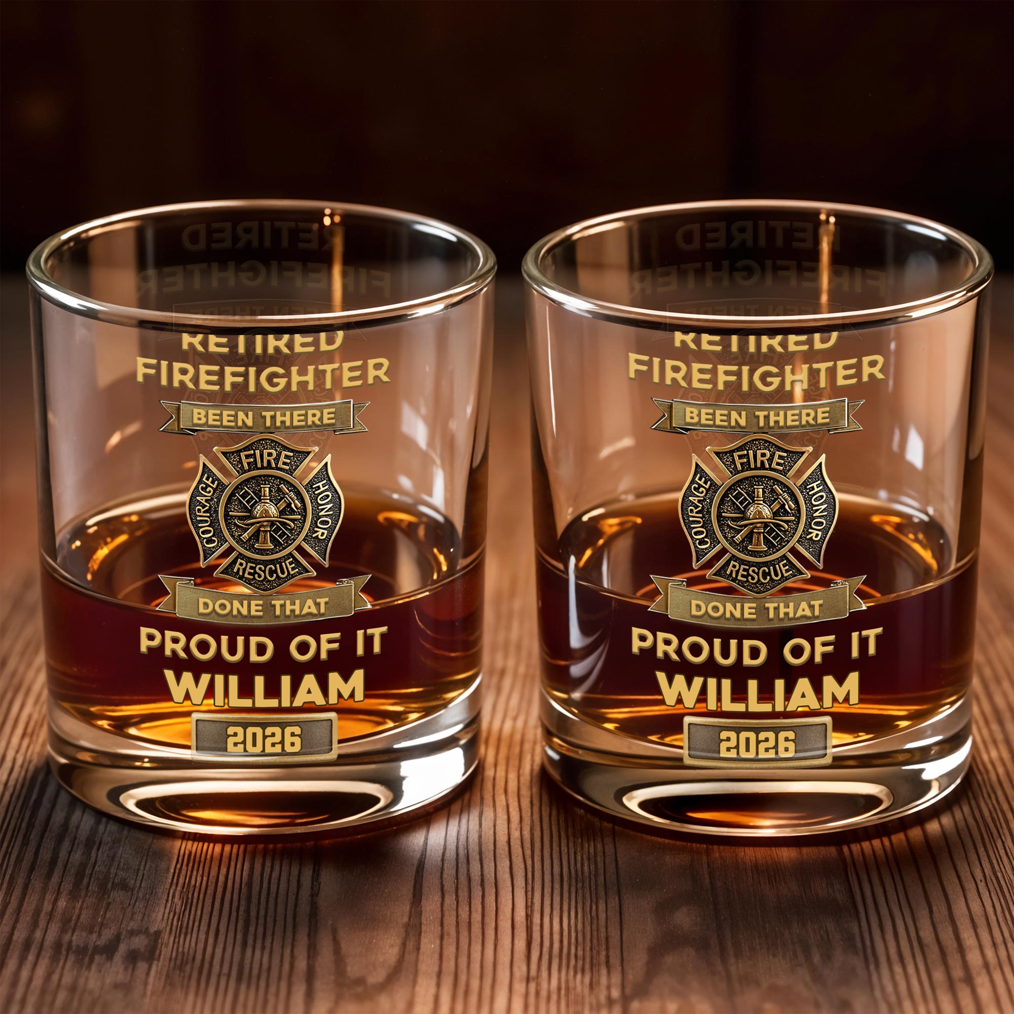 Retired Firefighter Courage Fire Honor Rescue Badge