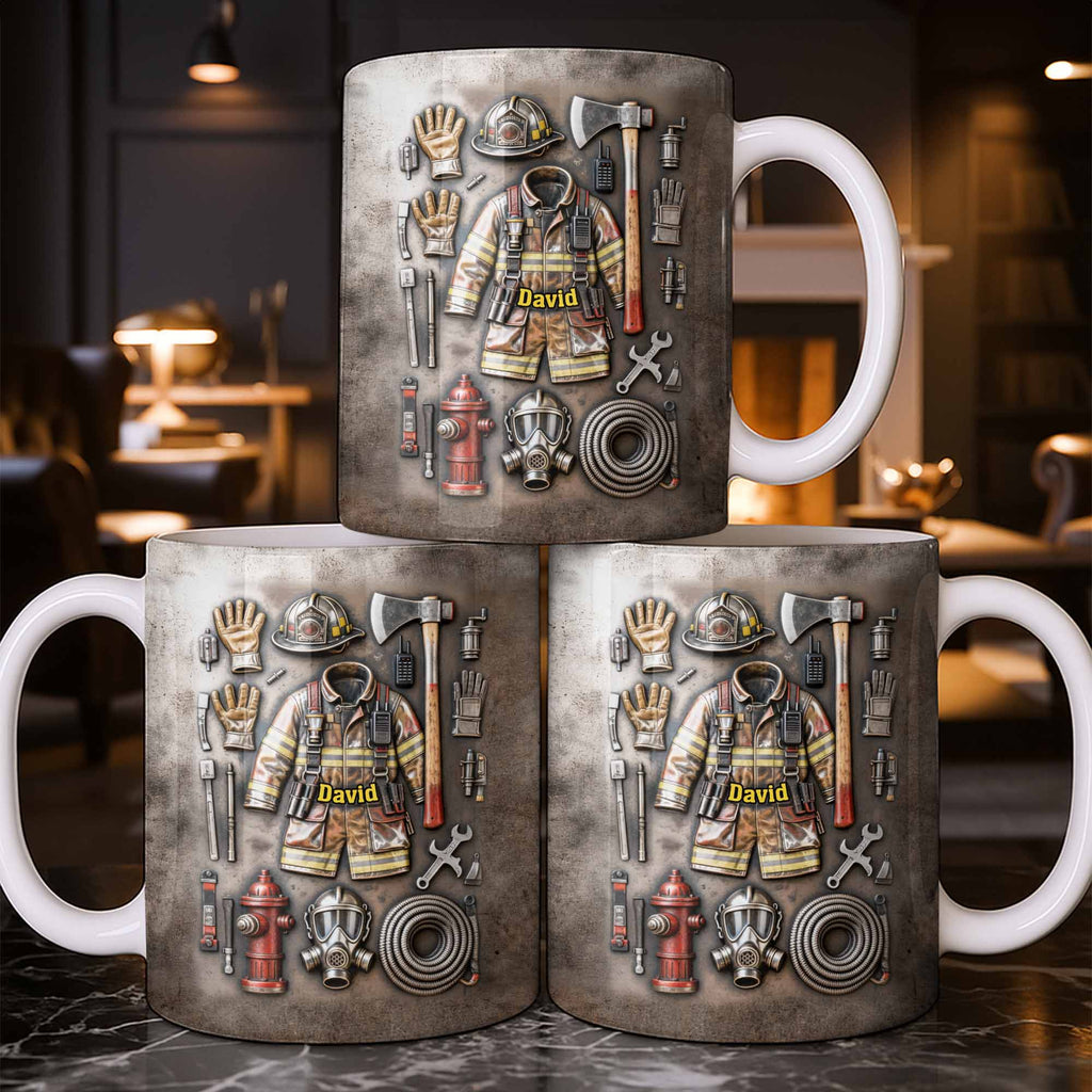 Customize This Mug With Your Firefighter's Name And Gear