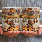 Heroic Firefighter Scene Personalized Coffee Mug