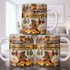 Heroic Firefighter Scene Personalized Coffee Mug