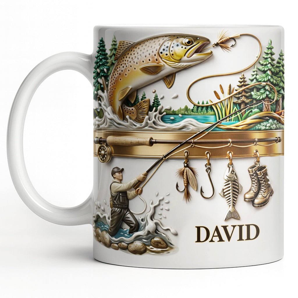 Personalized Gift For Fishing Enthusiasts With Fisherman And Lures