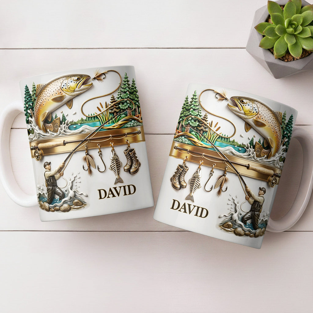 Personalized Gift For Fishing Enthusiasts With Fisherman And Lures