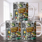 Eat Sleep Fish Repeat Fishing Life Fisherman With Fish And Gear - Personalized Custom Coffee Mug - FISH025_MG