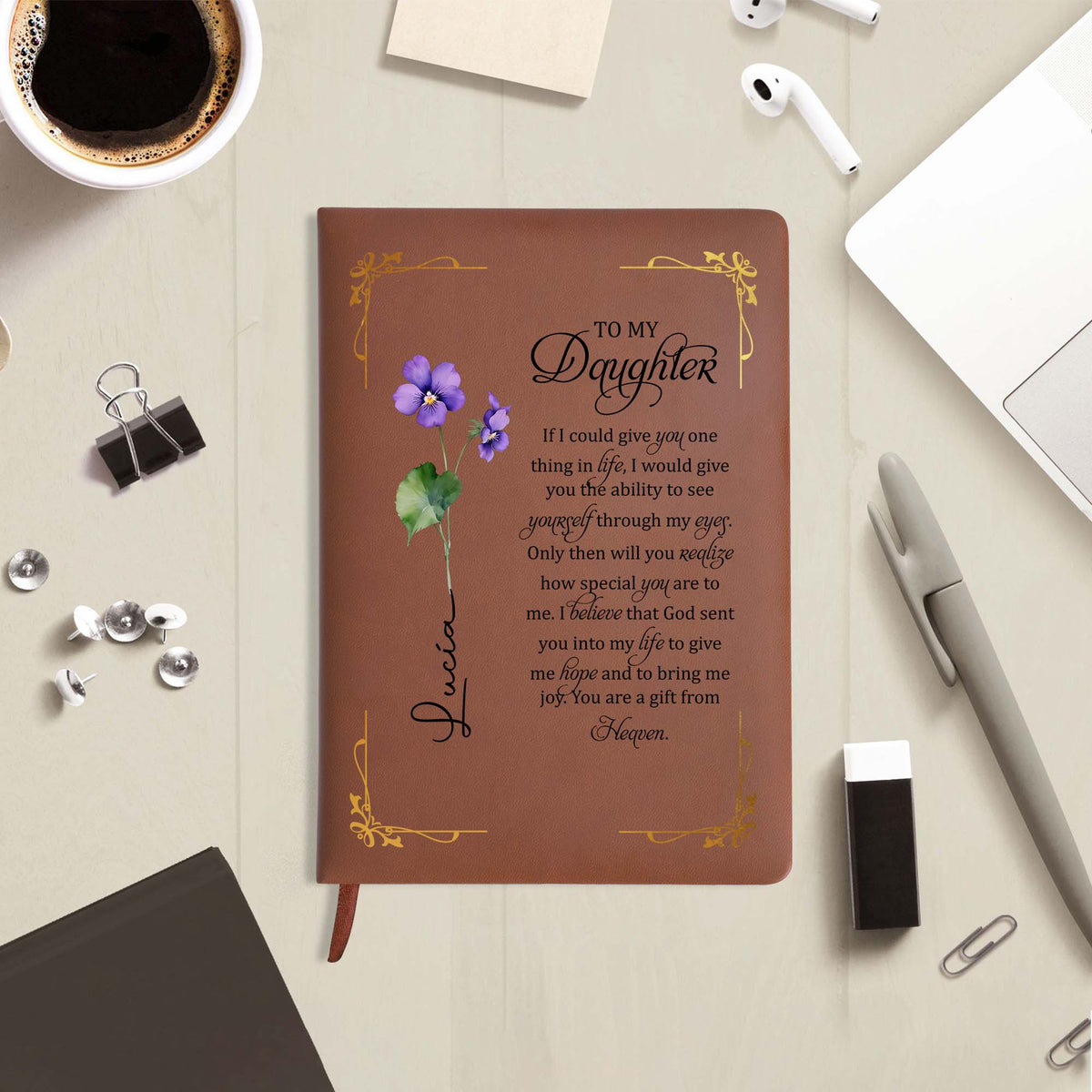 Gift From Heaven Personalized Leather Journal