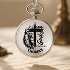 Man Of God With Lion And Cross Design