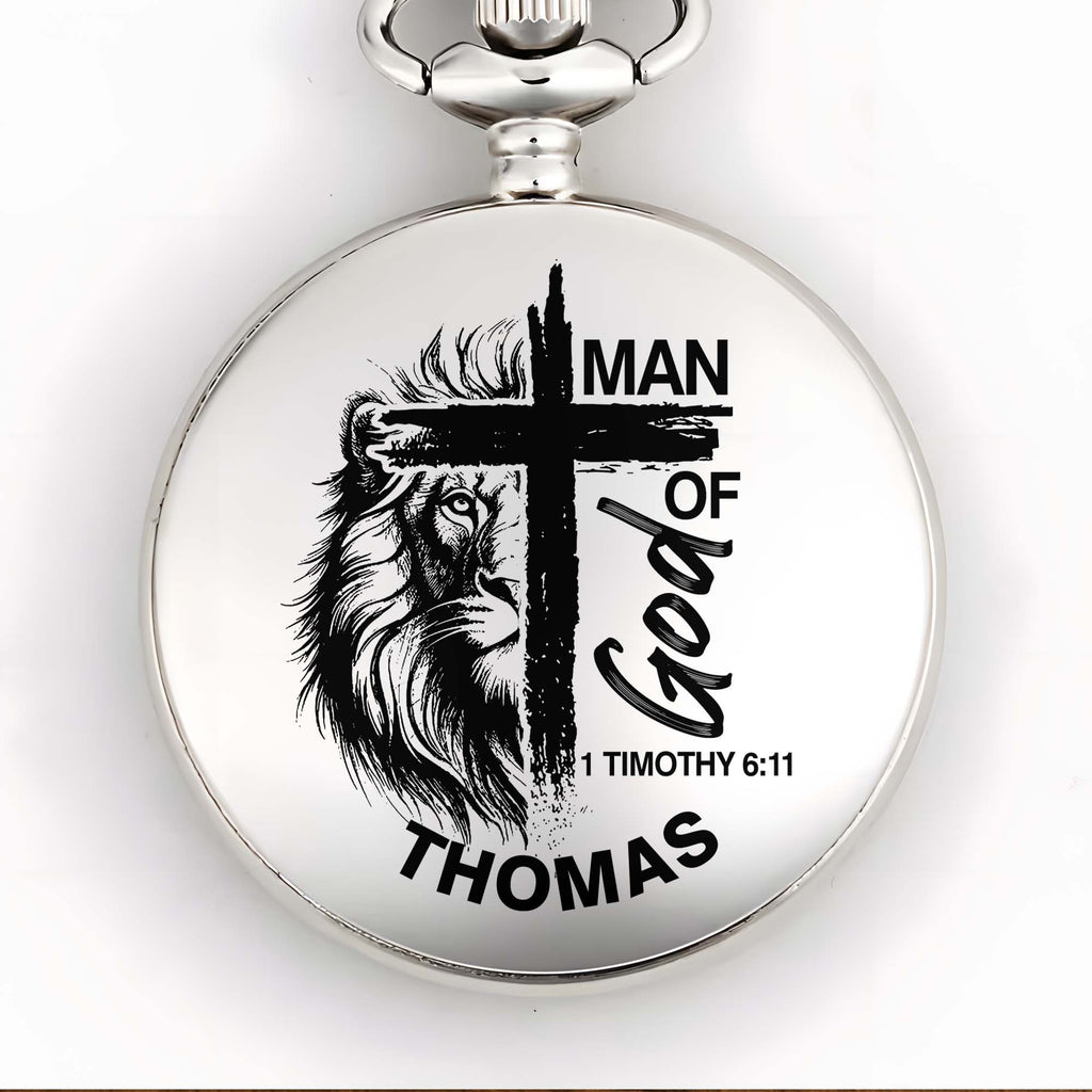 Man Of God With Lion And Cross Design