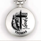 Man Of God With Lion And Cross Design