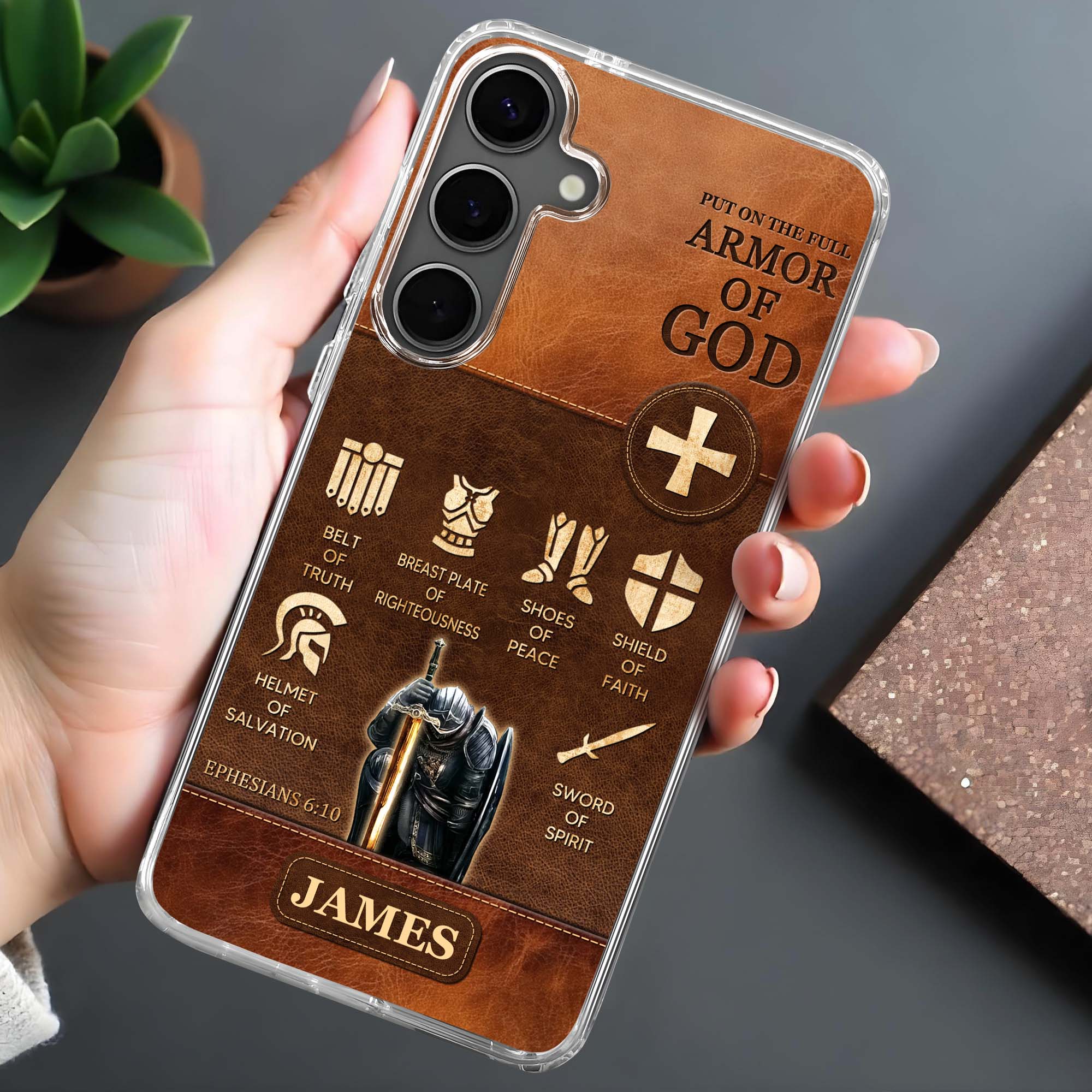 Put On The Full Armor of God, Biblical Armor Elements - Personalized Clear Phone Case - FTH100_PHC
