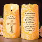 To My Sister in Christ With Cross And Rose Design