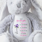 To My Granddaughter, Behind You, All Your Memories, Stuffed Bunny and Flower