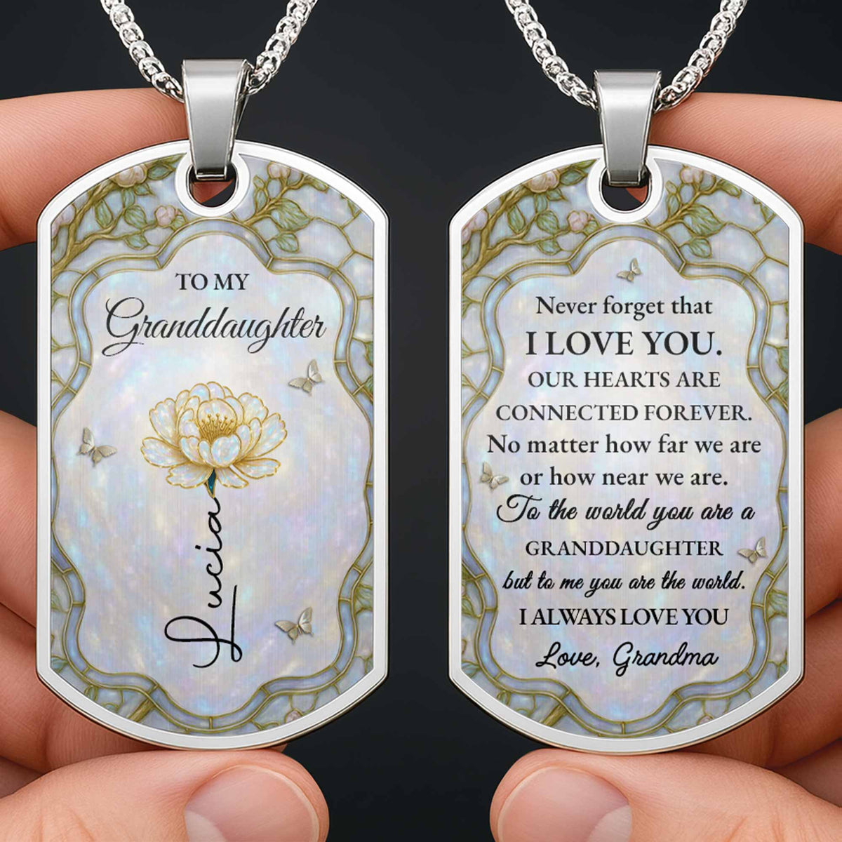 To My Granddaughter Love Forever Flower and Butterflies