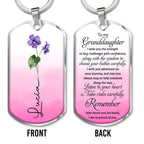 Inspirational Message To Granddaughter With Flowers - Personalized Custom Keychain - GDT060_KCH