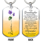 Inspirational Message To Granddaughter With Flowers - Personalized Custom Keychain - GDT060_KCH