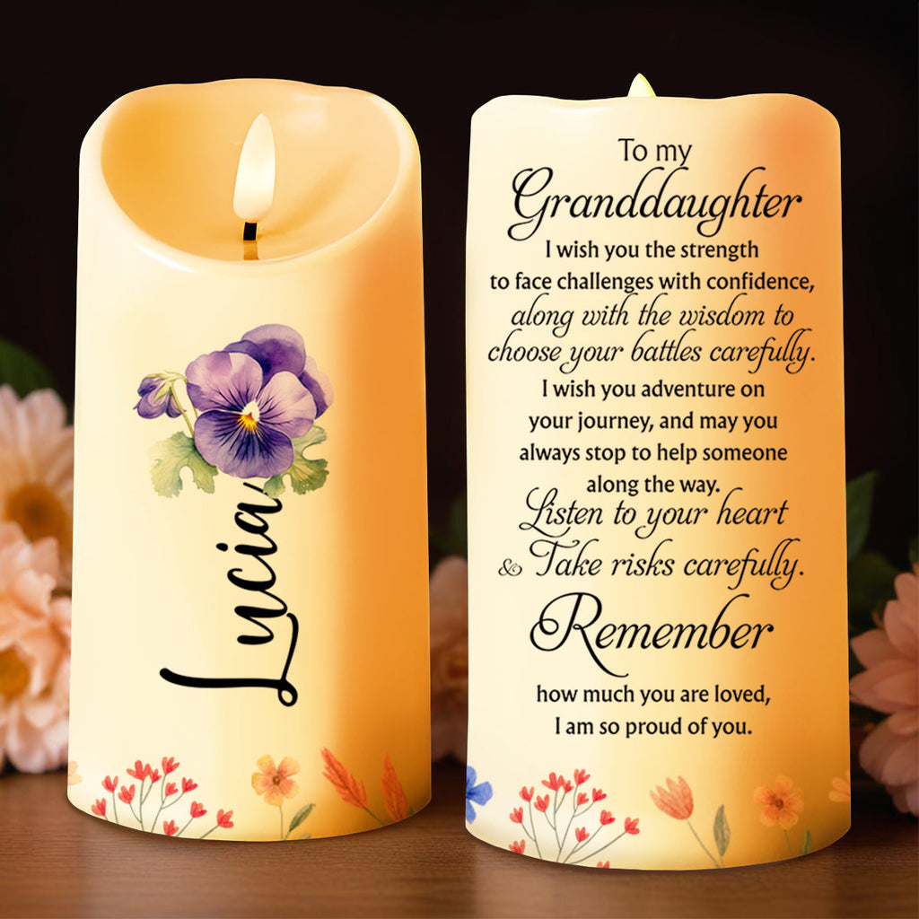 To My Granddaughter Adventure And Wisdom Message With Flowers Design