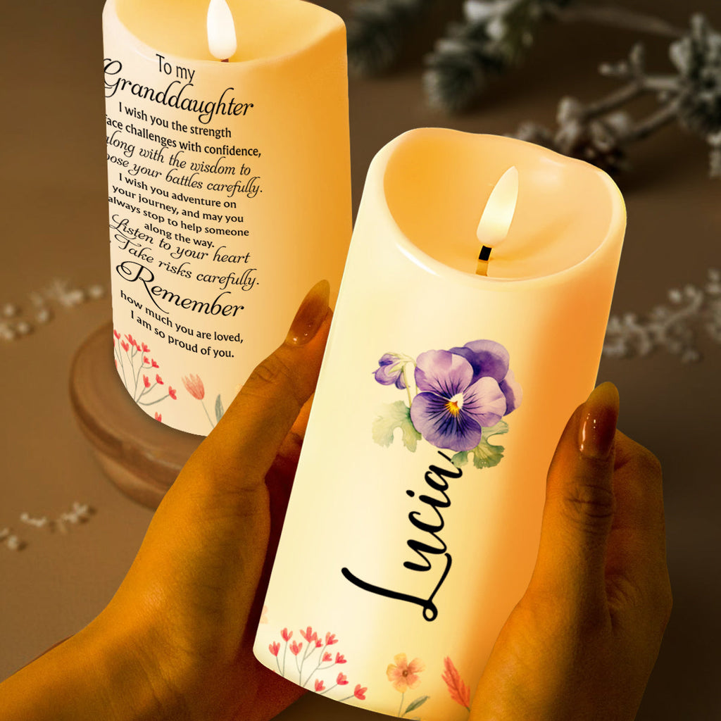 To My Granddaughter Adventure And Wisdom Message With Flowers Design