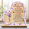 Granddaughter Strength And Adventure Wooden Plaque With Flowers - Personalized Custom 2-Layer Wood Plaque With Flat Base - GDT060_WPLA