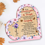 Granddaughter Strength And Adventure Wooden Plaque With Flowers - Personalized Custom 2-Layer Wood Plaque With Flat Base - GDT060_WPLA