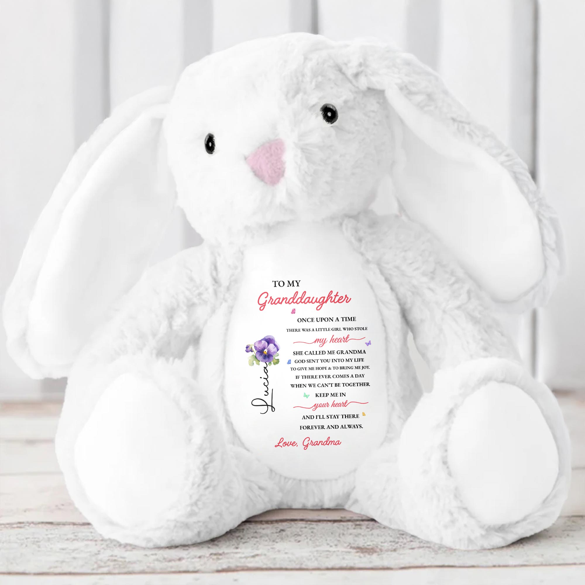 To My Granddaughter, Once Upon A Time, Bunny And Flowers