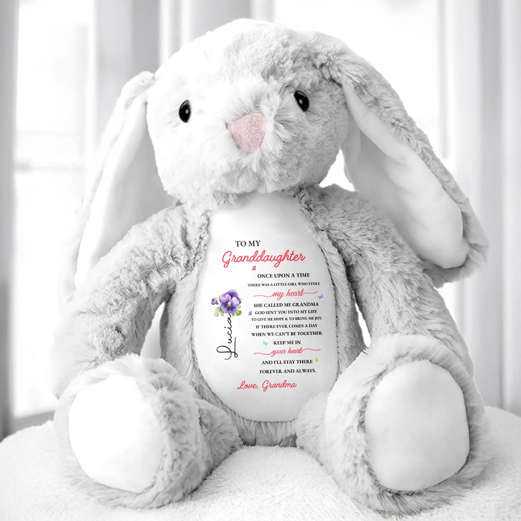 To My Granddaughter, Once Upon A Time, Bunny And Flowers