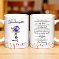 Grandmother Granddaughter Love Message With Pansy Flower Design - Personalized Custom Coffee Mug - GDT108_MG