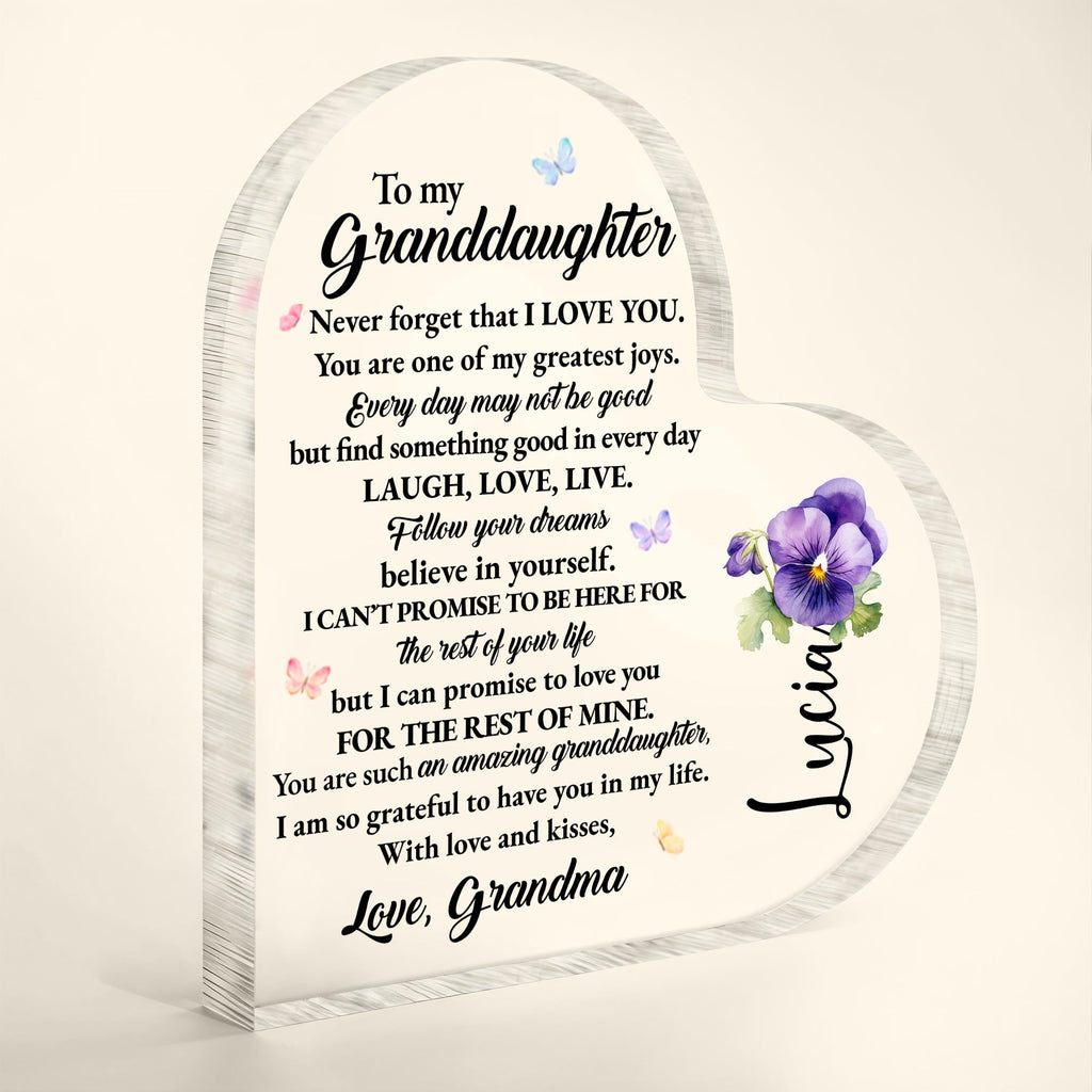 Love And Life Promises To Granddaughter With Butterflies And Flowers