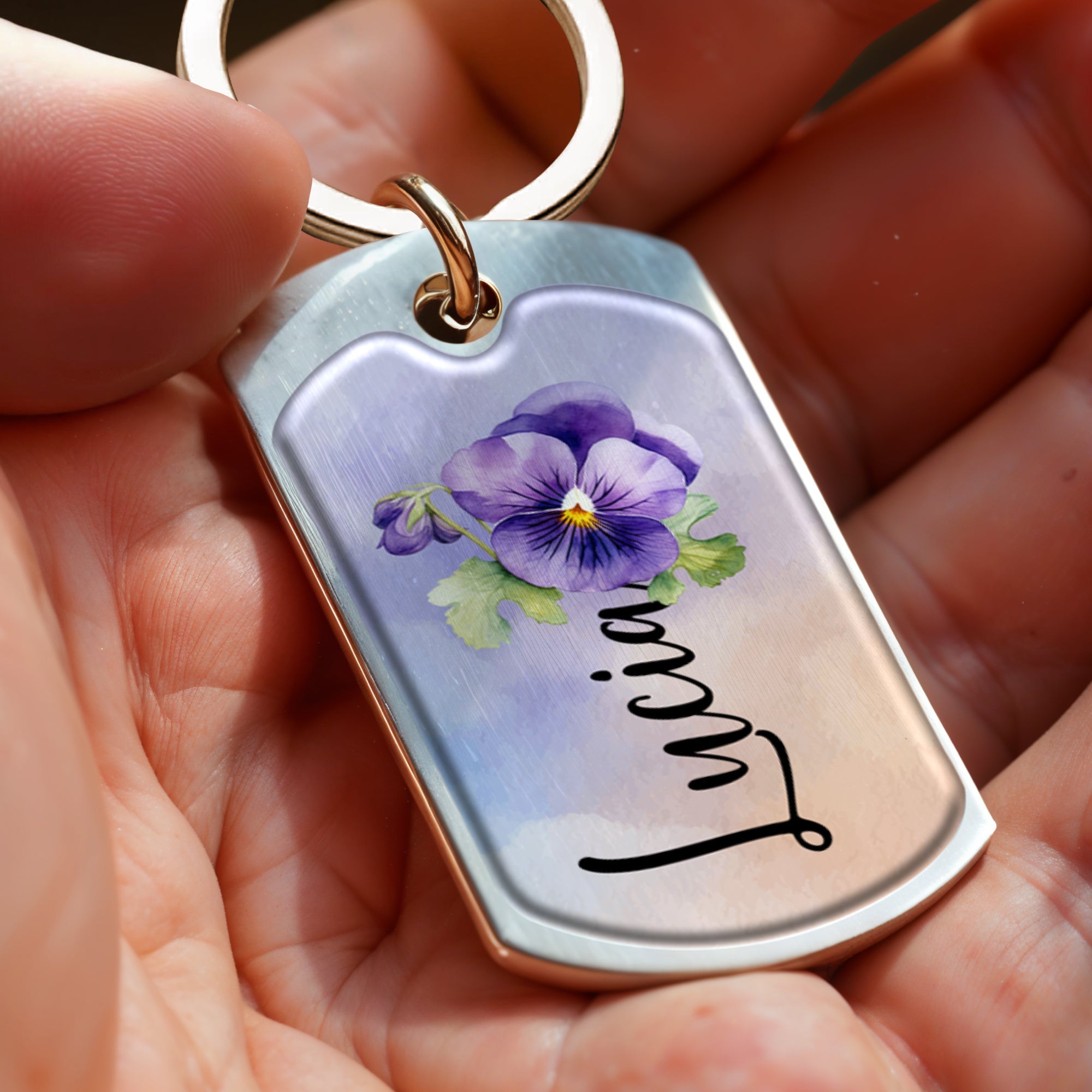 Believe In Yourself Floral Keychain For Granddaughter