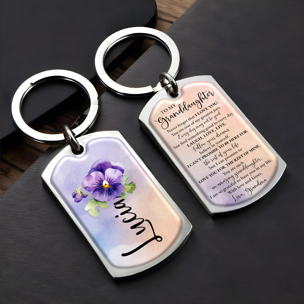 Believe In Yourself Floral Keychain For Granddaughter