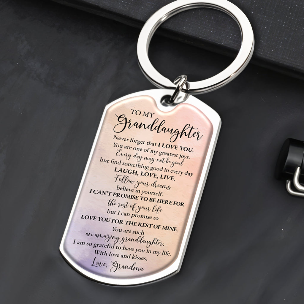 Believe In Yourself Floral Keychain For Granddaughter