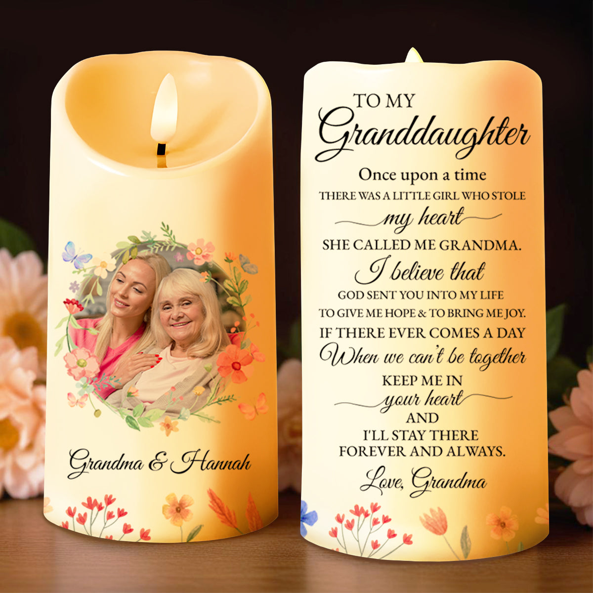 Love Message To Granddaughter Surrounding Flowers
