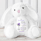 To My Granddaughter, Whenever you feel overwhelmed remember whose Granddaughter you are, Stuffed Bunny and Flowers - Personalized Stuffed Bunny - GDT223_BUN